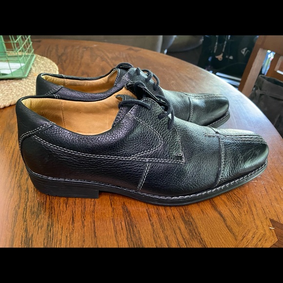 Sandro Comfort Soft & Gel Men's 8.5 Black Leather Oxford Shoes - Picture 3 of 9